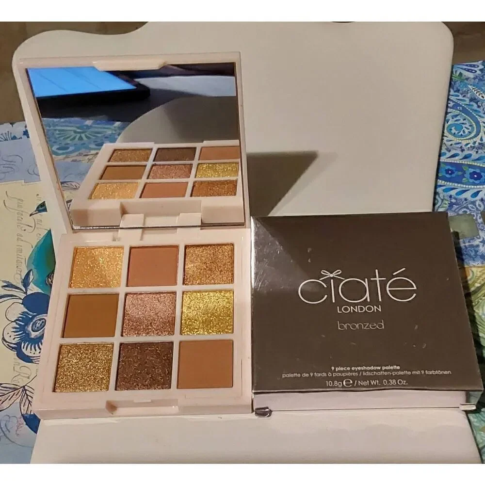 NIB~Ciate London Dewy Blush Glossy Cheek Tint & Bronzed 9 Pc Eyeshadow Palette